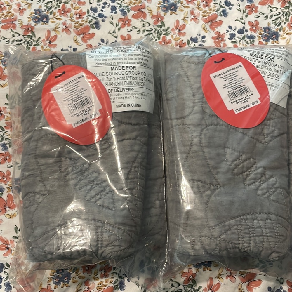Target Opalhouse Medallion Stitch Euro Shams grey (two)